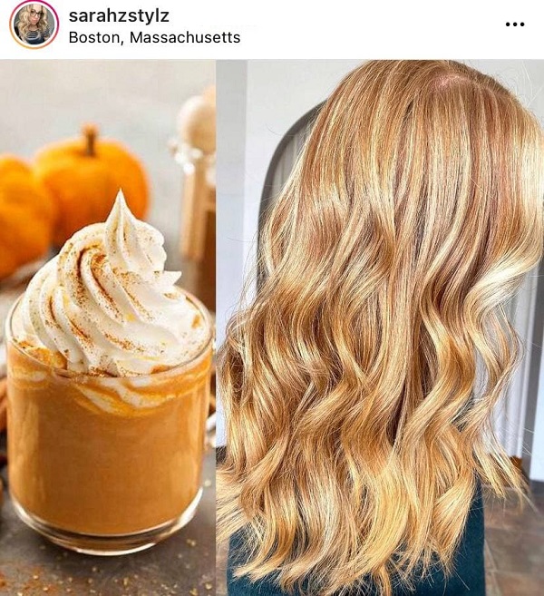 Wavy Pumpkin Spice Hair Color