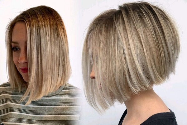 Stacked Middle-Parted Bob Haircut