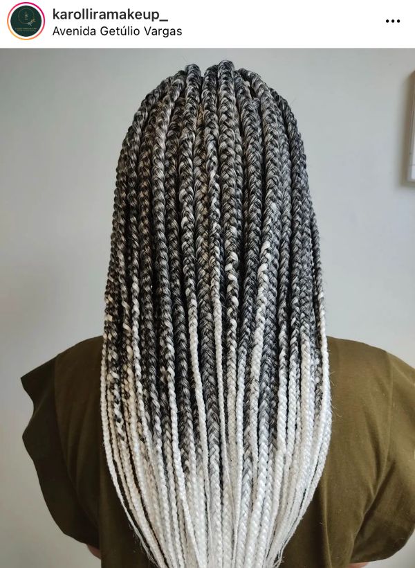 Gray Braids with Ombre Effect