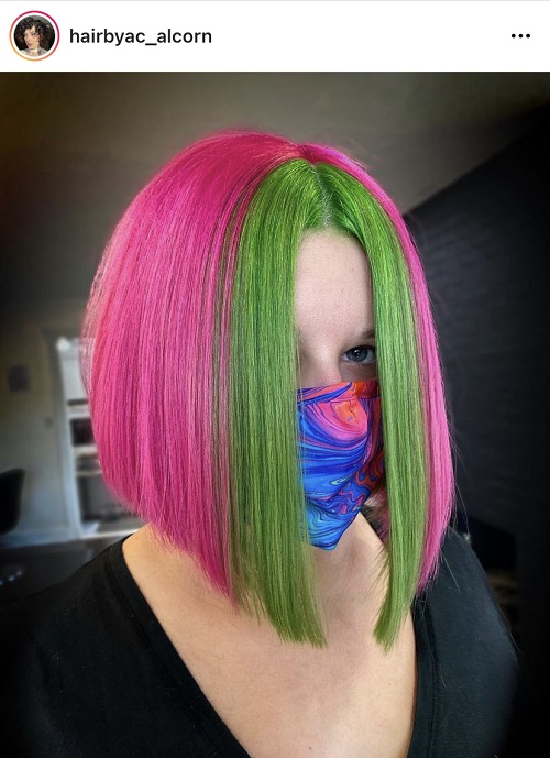 Green and Pink Hair Color Watermelon