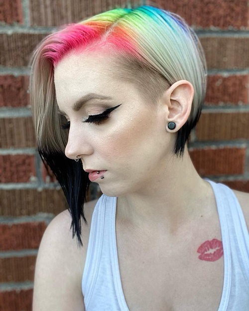 Alt Hairstyle with Rainbow Roots