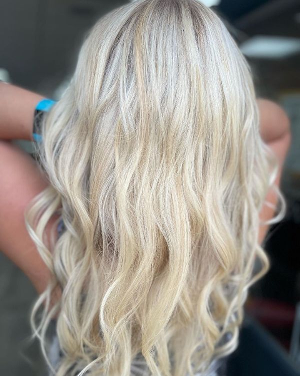 long flowy white chocolate hairstyle