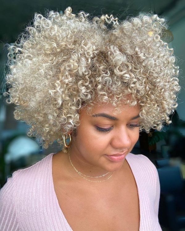 afro curly white chocolate hair for women with dark skin tones