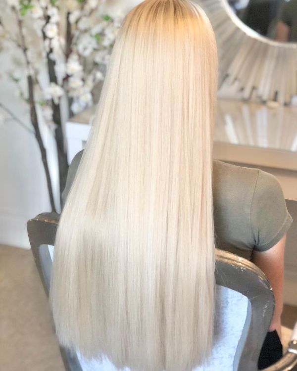 very long pin-straight white chocolate hair