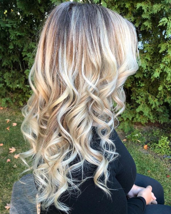 curled white chocolate hair for prom or weddings