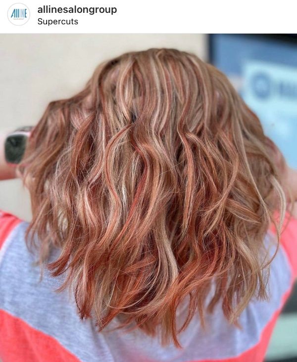 pumpkin spice hair with red highlights