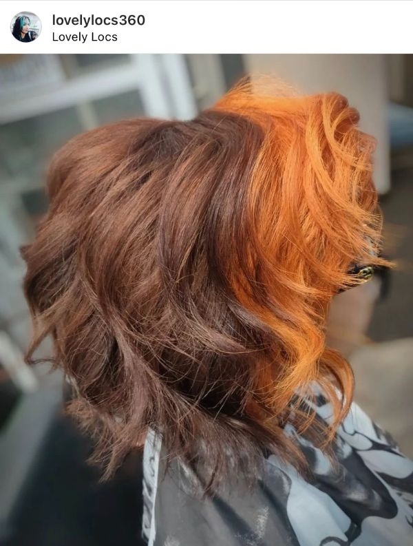 partial pumpkin spice hair highlights