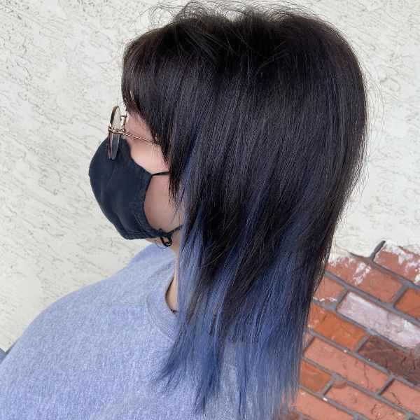 denim blue hair underlayer