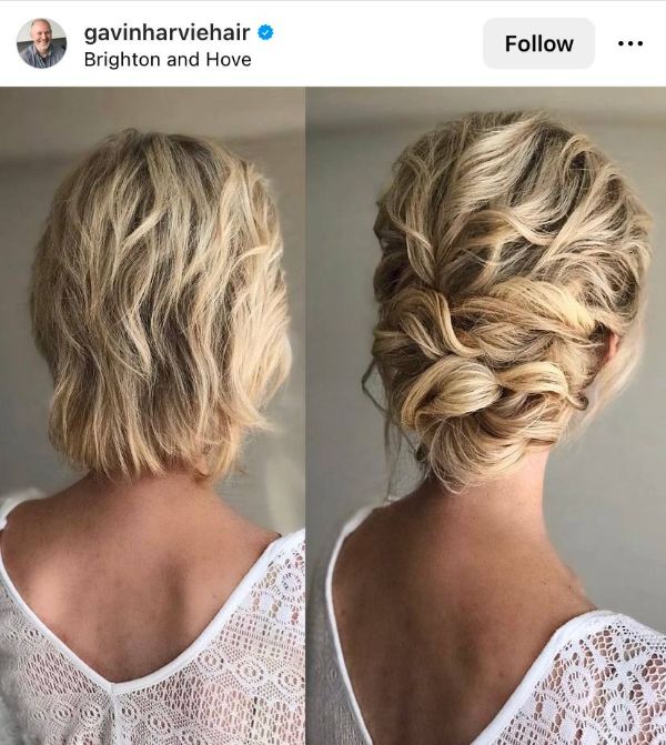 short fine hair updo hairstyle for wedding or prom