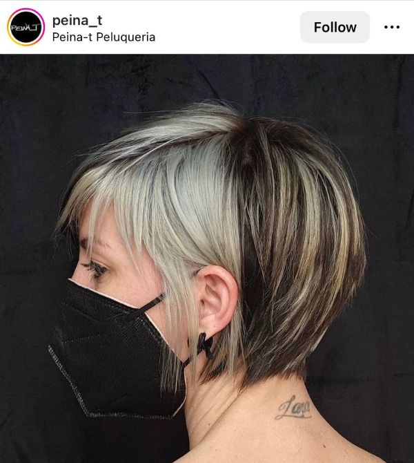 two-tone short hair with highlights
