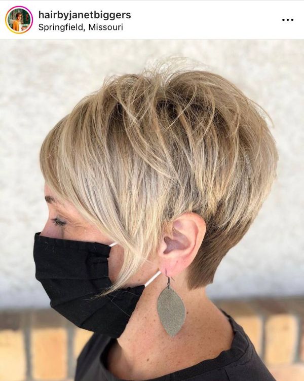 layered pixie hairstyle women over 50