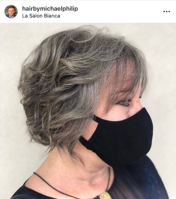 haircut with side swept bangs for women over 50