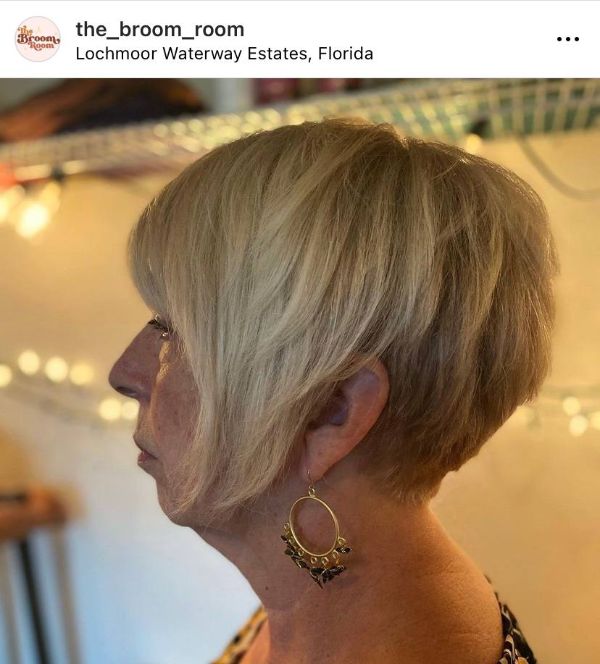side swept haircut for women over 50 years old