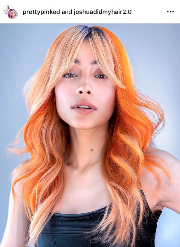 orange peach butterfly hairstyle