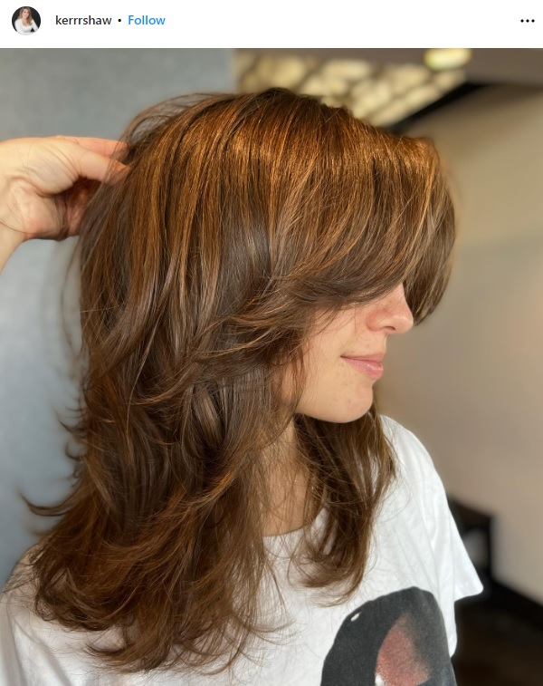 red brown layered cut