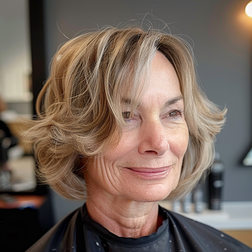 short over 60 Layered bob hairstyle 