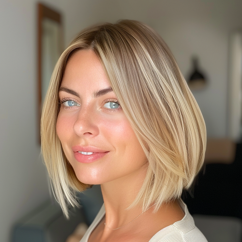 Blonde Sleek Rooty Fine Locks Bob