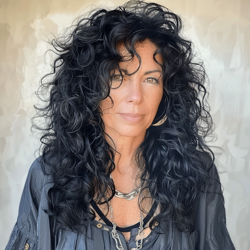 Hollywood curls hairstyle over 50