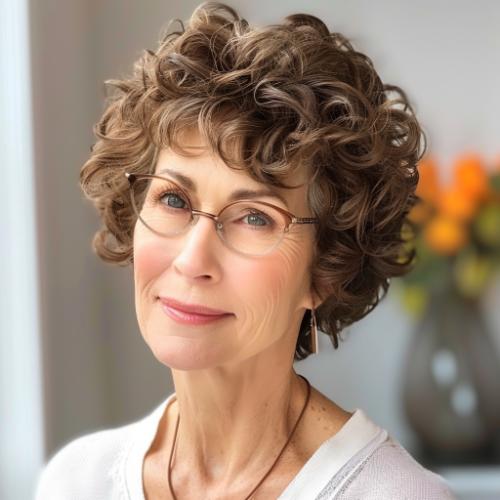 Curly Pixie Hairstyle for Women over 60