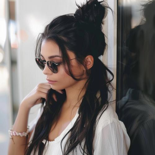 Long Hair in a Bun for Women