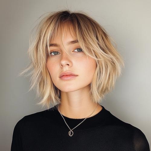 Medium Choppy Bob with Face-Framing Layers