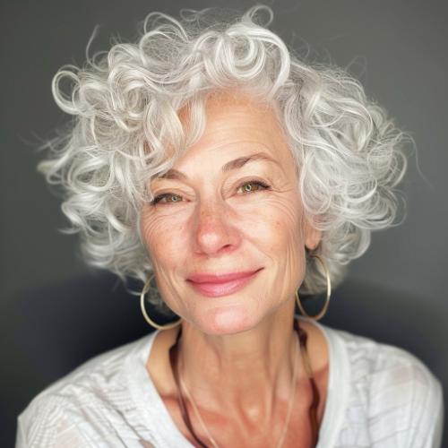 Pixie Curly Hairstyle for Women over 60