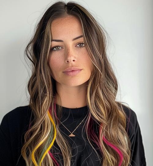 Long Hair Colorful Strands