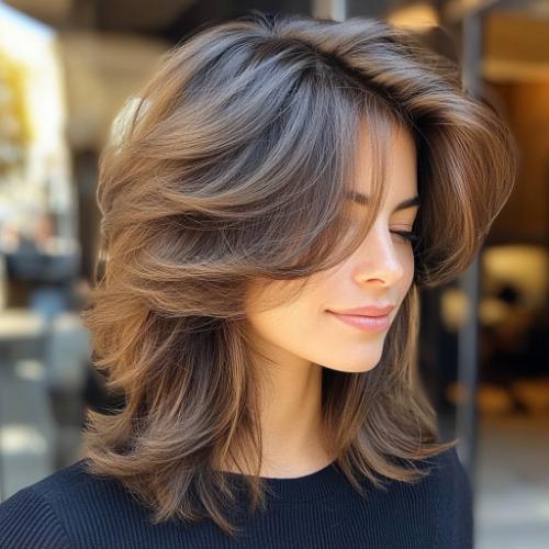 Medium Textured Layers with Side Sweep