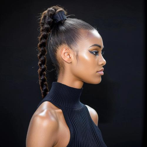 High Ponytail with a Braid