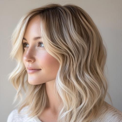 Blonde Shoulder-Length Layers