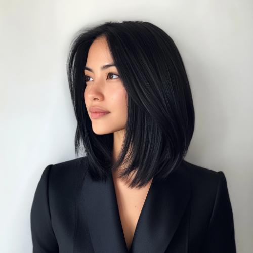 Sleek Medium-Length Cut with Layers