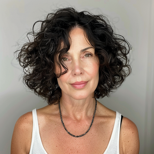 Mocha Brown Curls Over 50