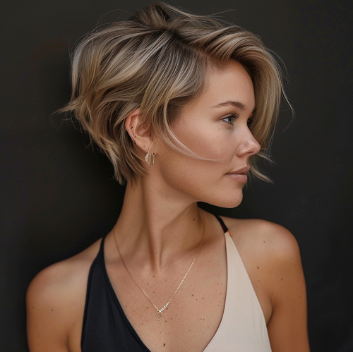 Layered Pixie with Side Part