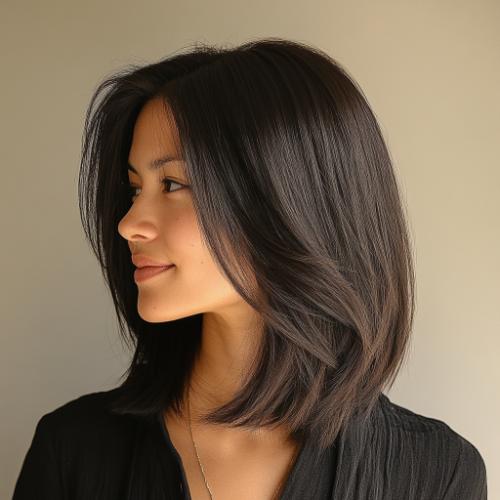 Layered Shoulder-Length Lob