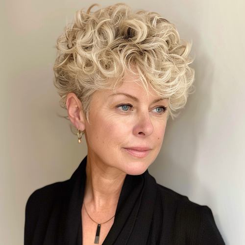 Textured curly pixie over 50