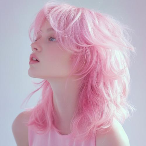 Soft Pastel Medium Layered Haircut