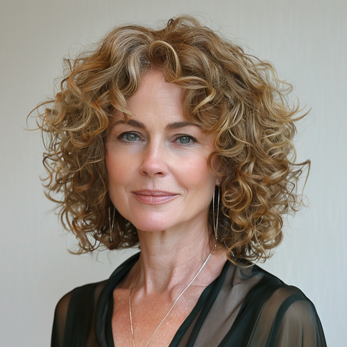 Vintage curly bob for ladies over 50