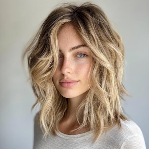 Medium Beachy Waves with Layered Textures