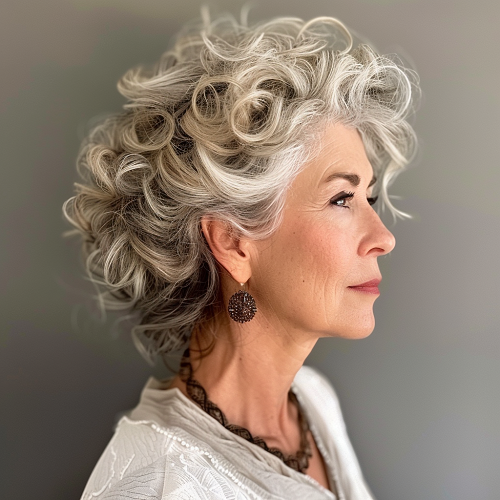 curly updo woman over 50