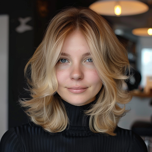 Short Blonde Butterfly Haircut