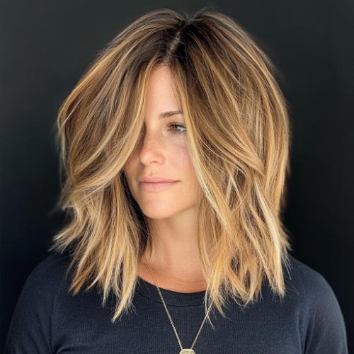 Medium Choppy Layers with Highlighted Accents