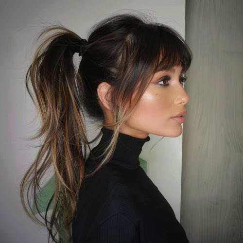 Ponytail with Bangs and Ombre