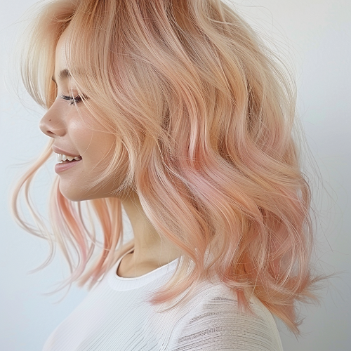 light blonde shade of pastel pink hair color