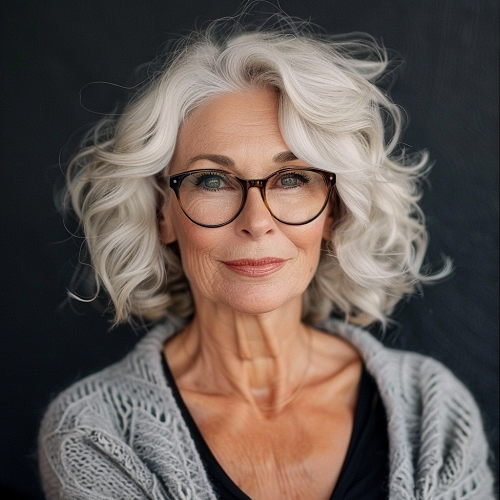 Bob Woman Over 60  with Glasses