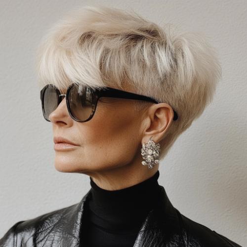 Stylish bowl cut for women over 50