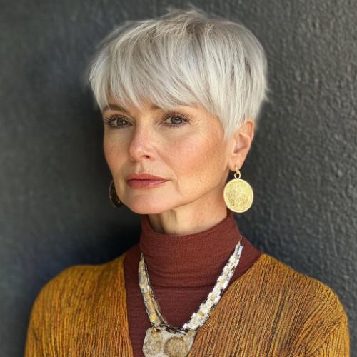 Easy Fringe Pixie Cut wash-and-wear hairstyle for women over 60