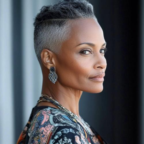 Short hairstyle for Black women over 50