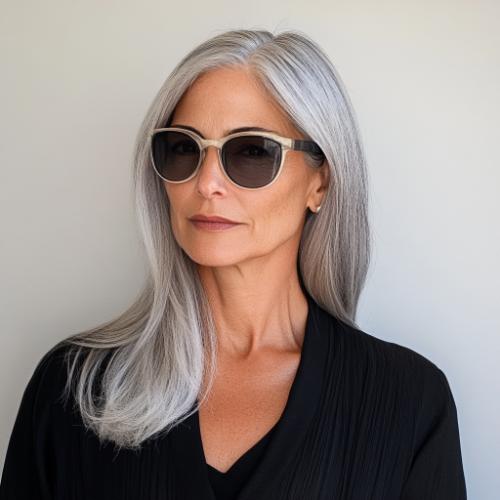 Sleek Straight Haircut wash-and-wear hairstyle for women over 60