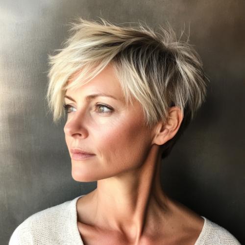 Short Haircut for woman over 40 with fine hair