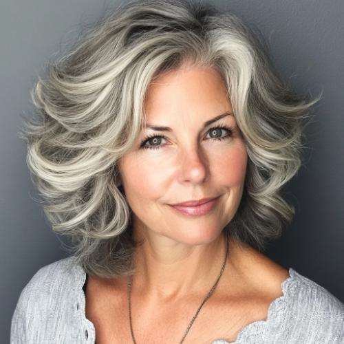 gray hairstyle over 50 cropped textured wavy